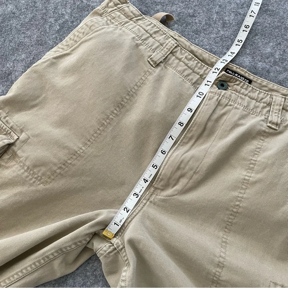 VTG Polo Jeans Co Ralph Lauren Cargo Pants Mens 38x30 (~26.5) Khaki Y2K Utility - Picture 9 of 16